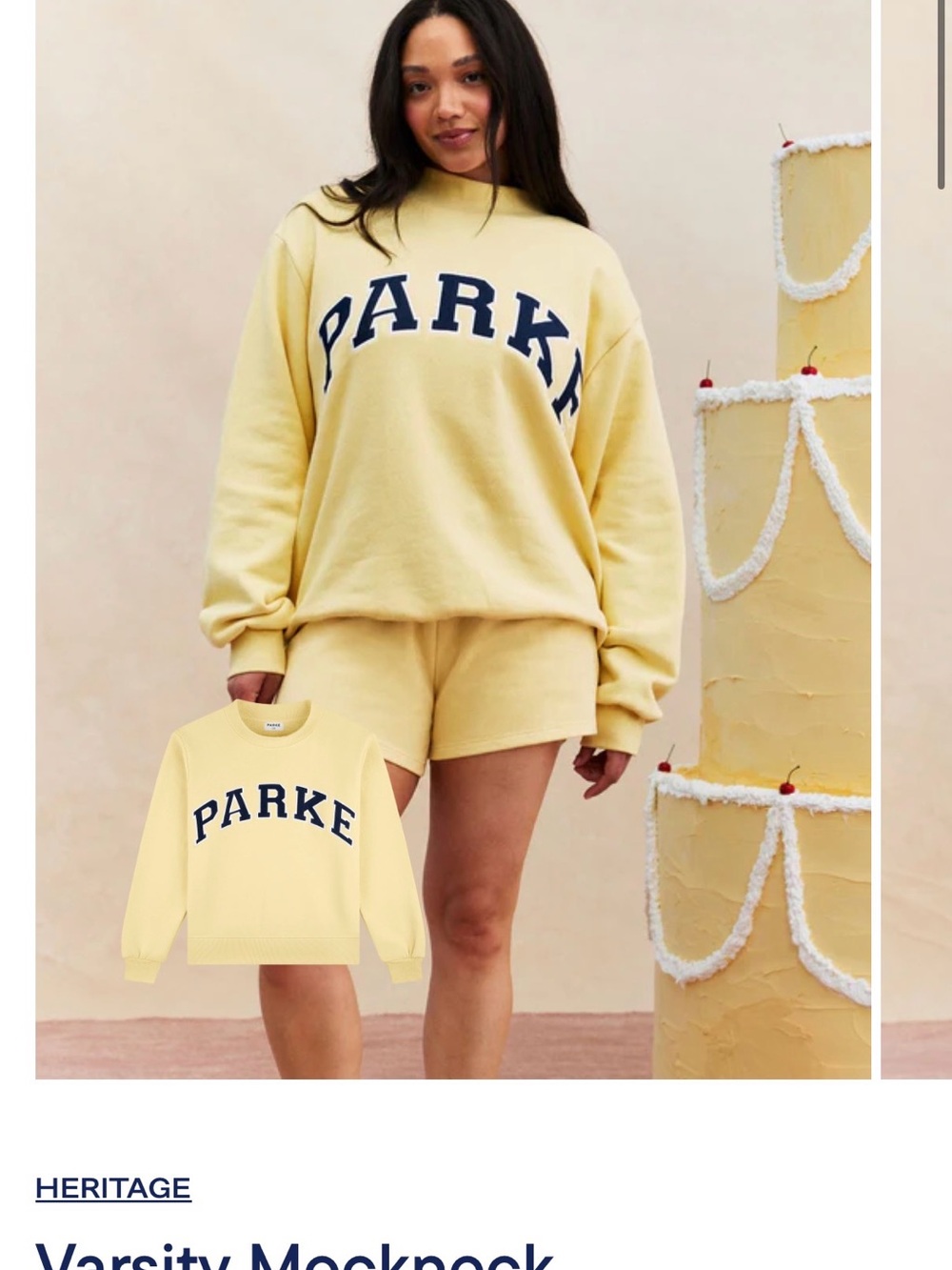 PARKER Yellow Varsity Mockneck Sweatshirt